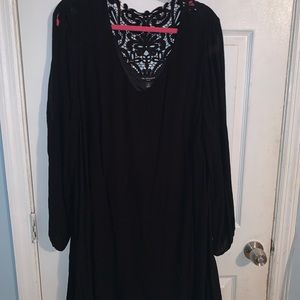 Plus black mini summer dress